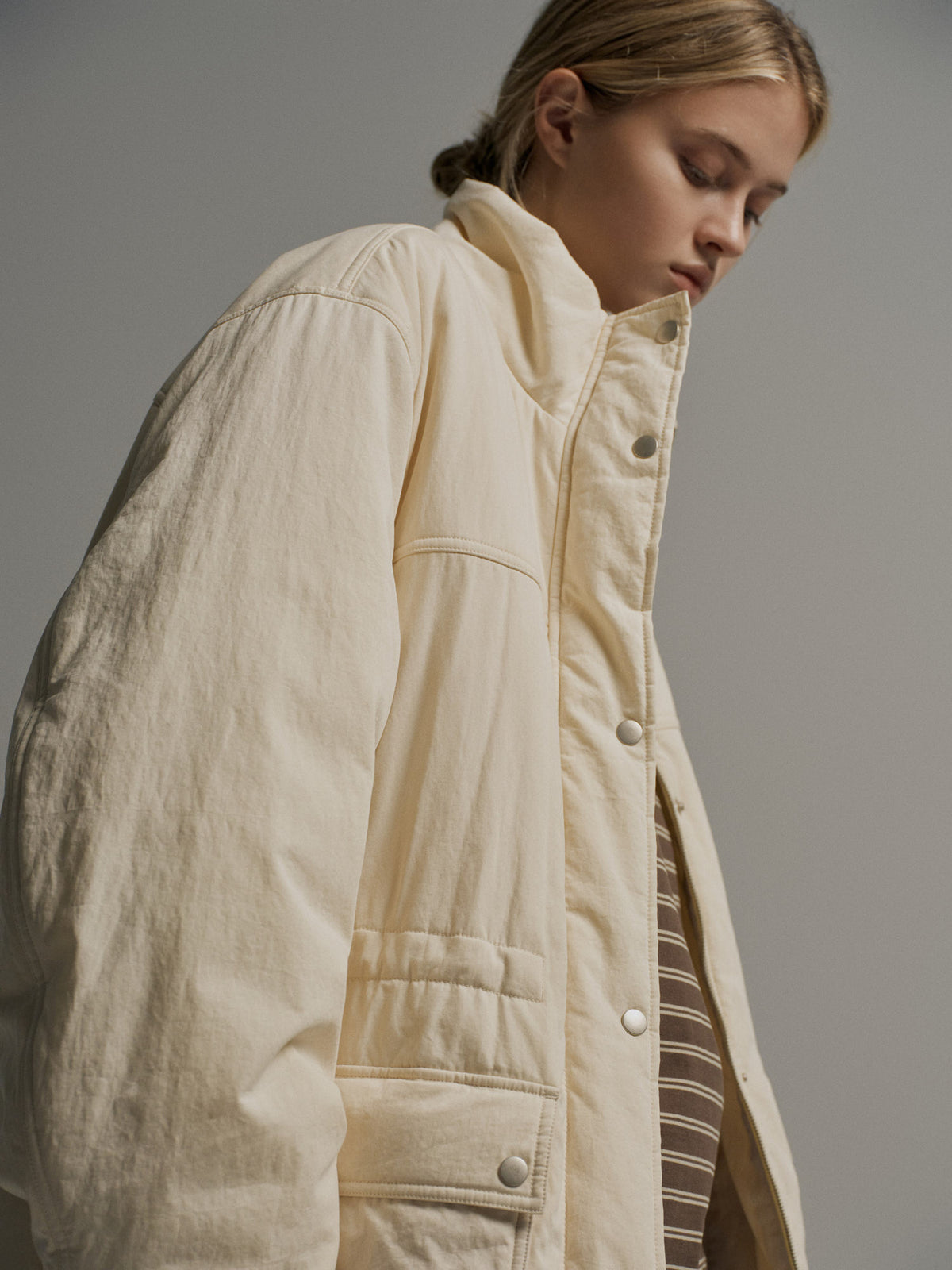 Vintage Padded Jumper_ivory