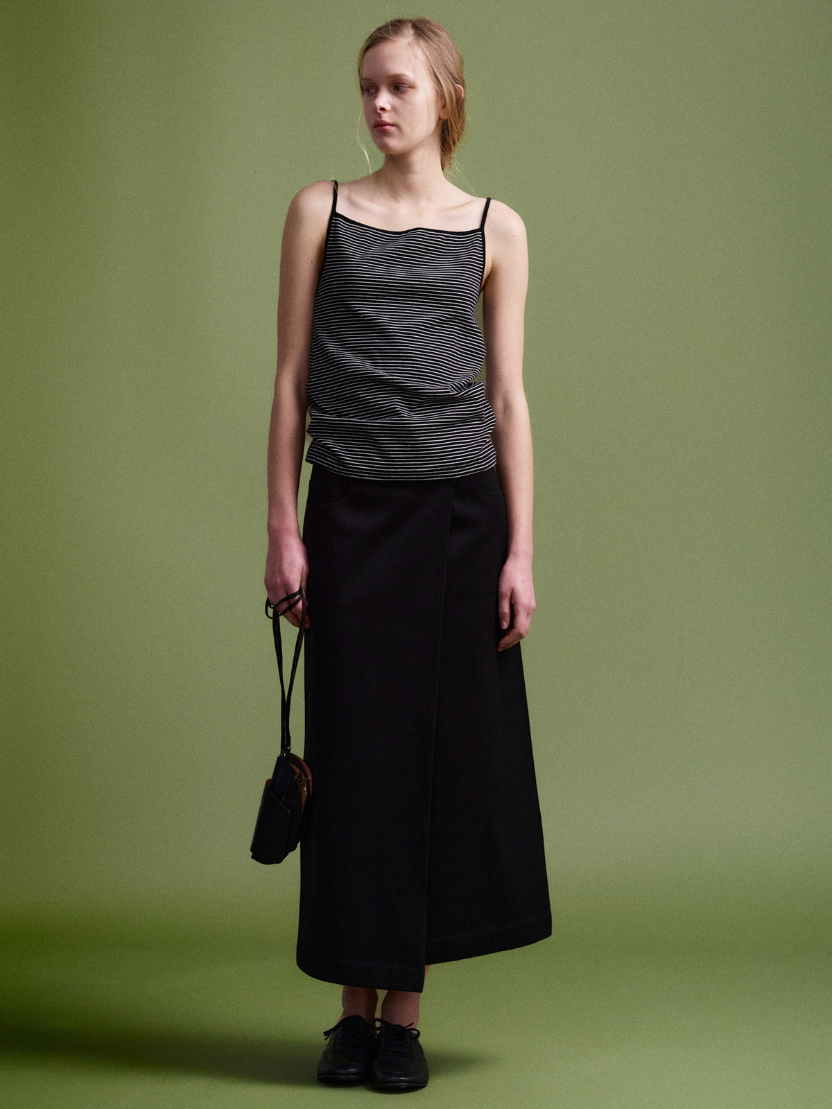 Cotton Wrap Skirt_black
