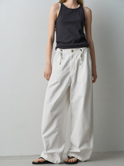 String Fatigue Pants_white