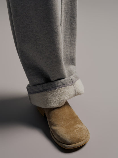 Curved Warm Sweatpants_melange grey