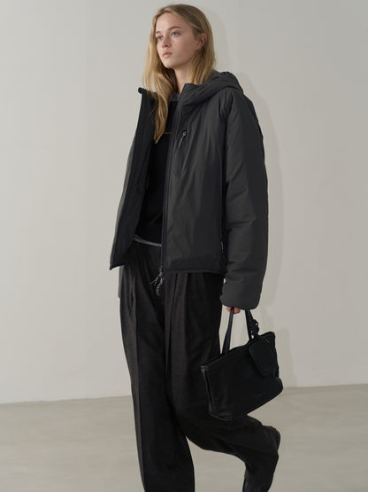 Padded Hooded Jumper_charcoal