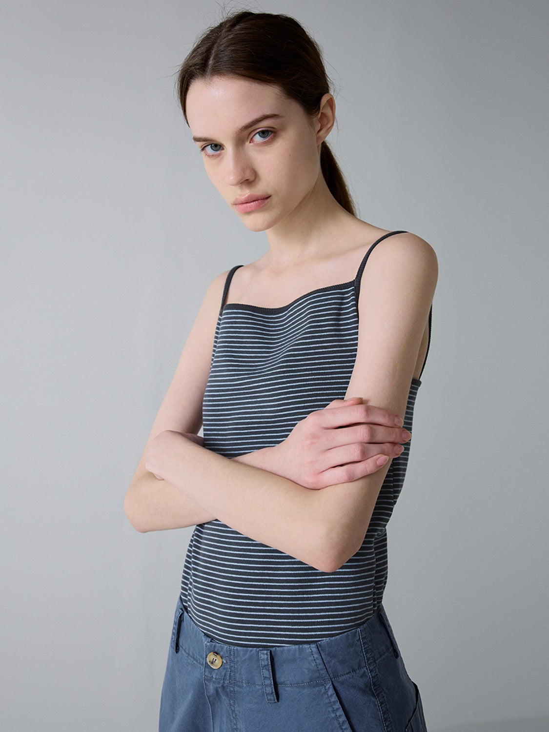Stripe Square-Neck Sleeveless_3color