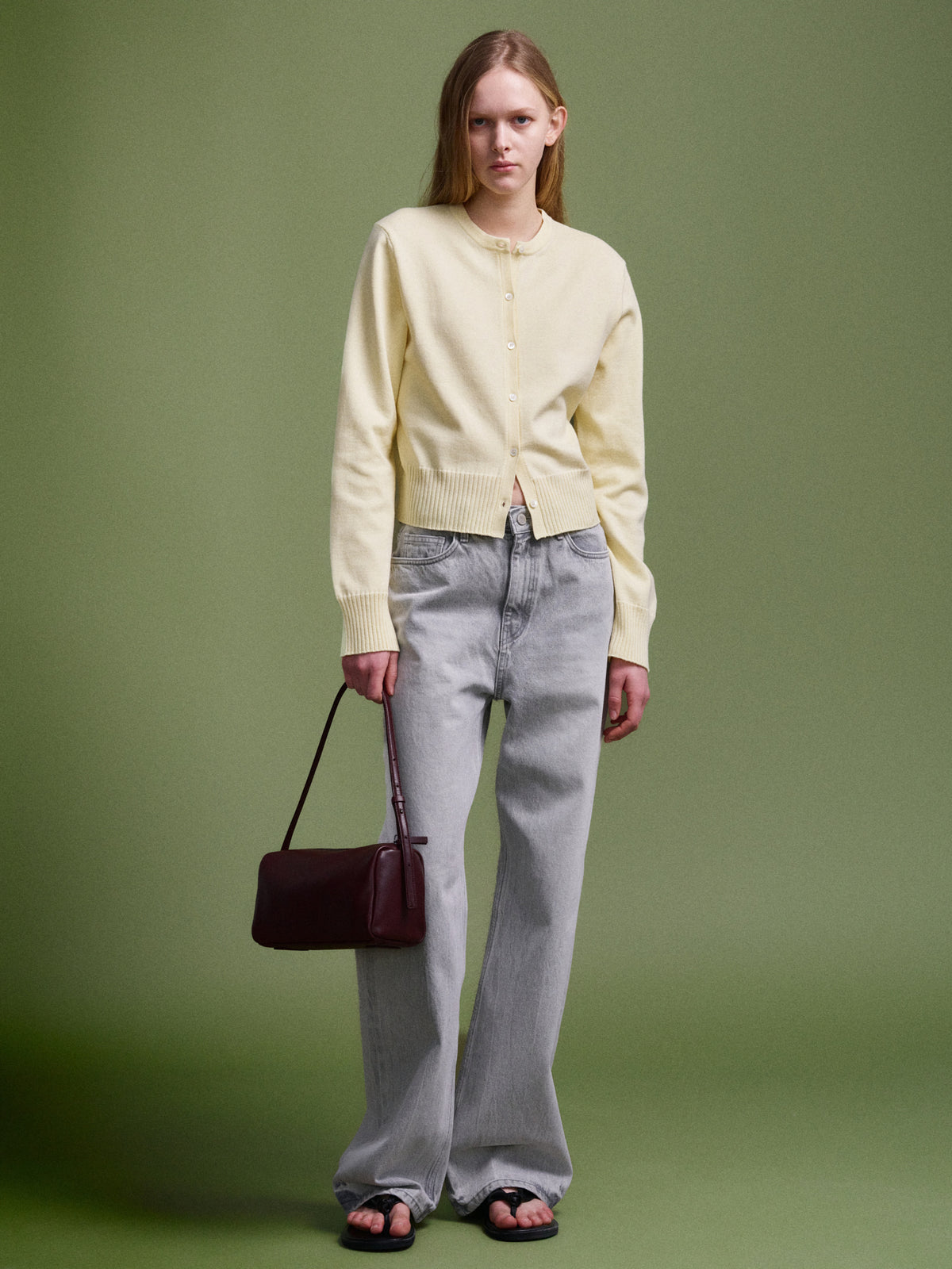 High-Waist Straight Jeans_light grey