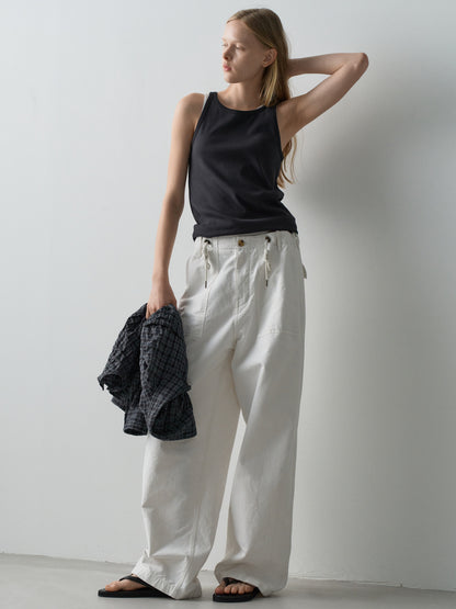 String Fatigue Pants_white