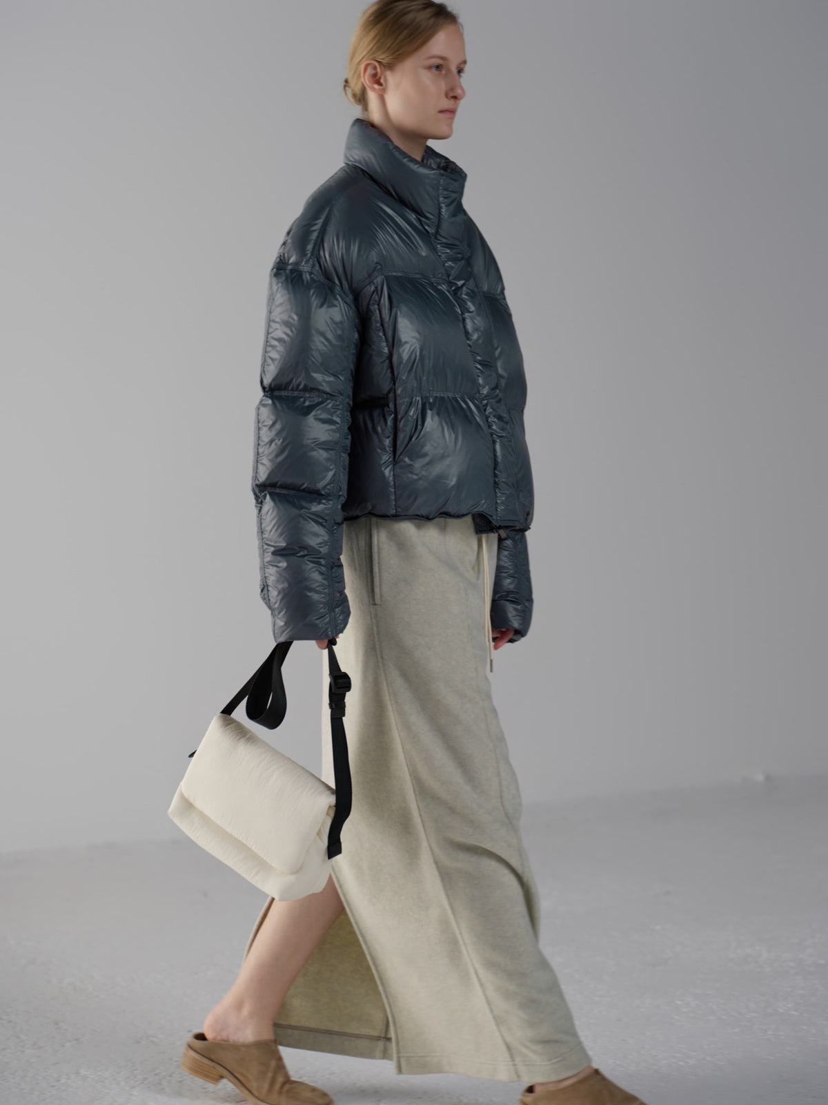Wool Fleece Banding Skirt_oatmeal