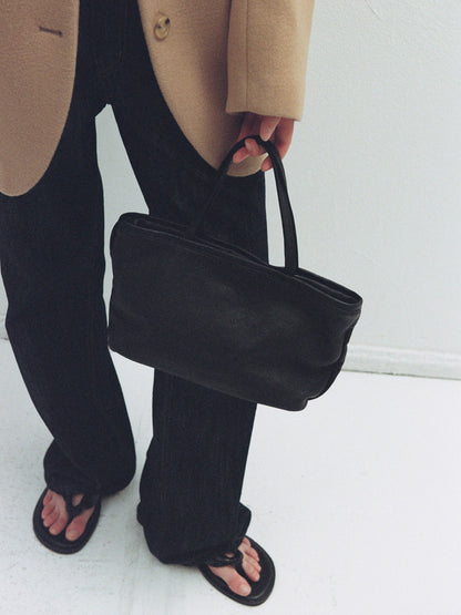 Breeze Washed Leather Tote Bag_Black