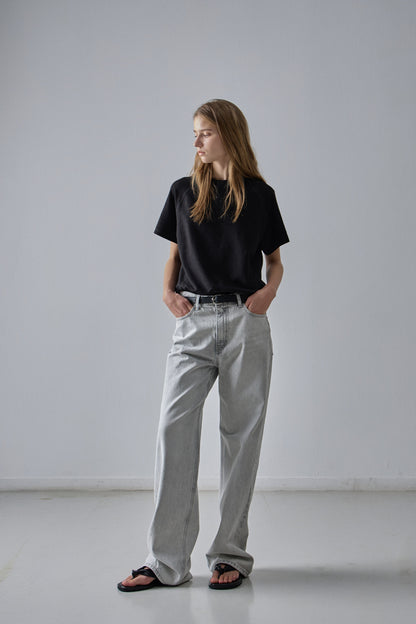 Classic Straight Jeans_light grey