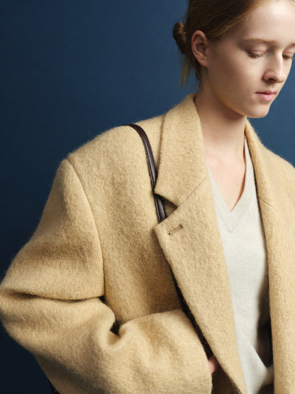 Alpaca Blazer Coat_beige