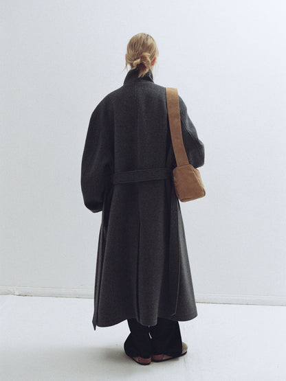 Cashmere High-neck Coat_charcoal