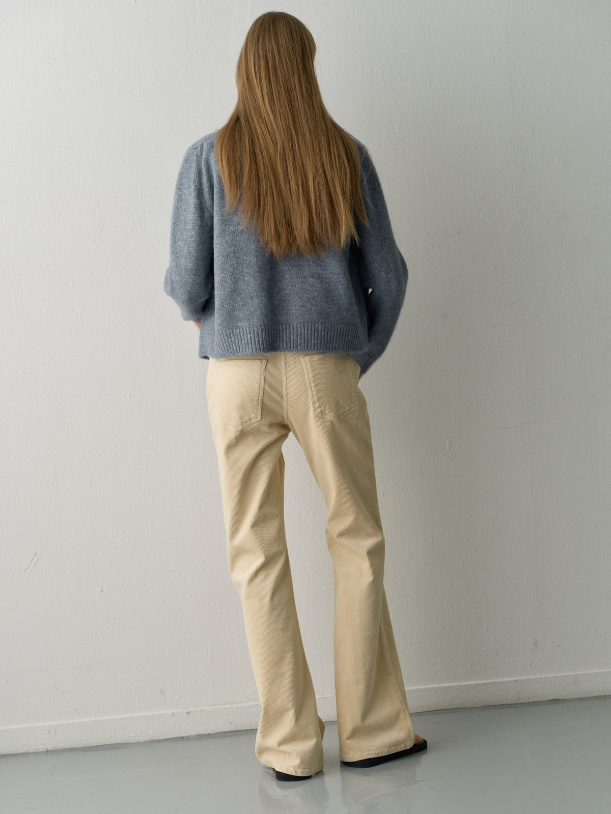 Corduroy Bootcut Pants_cream