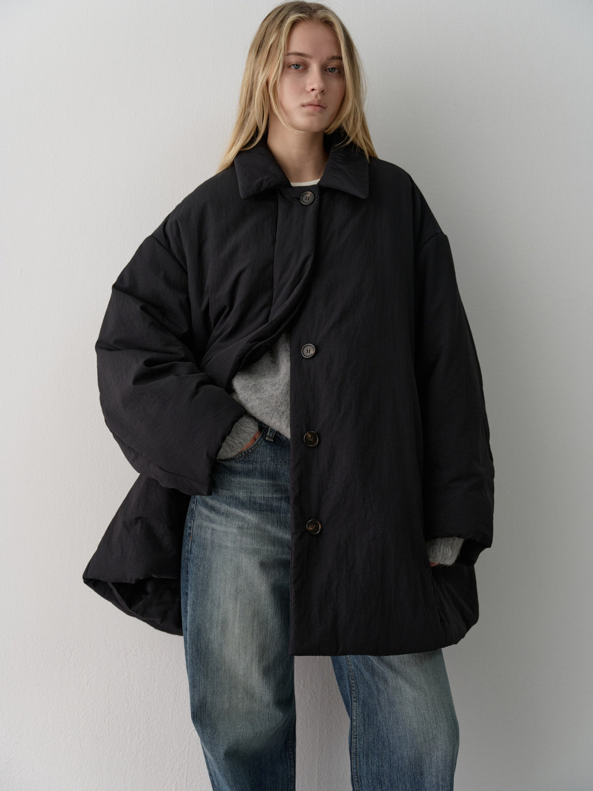 Padded Half Coat_black