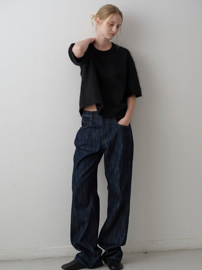Mohair Half Sleeve Sweater_black