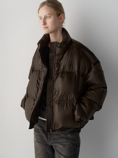 Stitch Goose Down Crop Padding_brown
