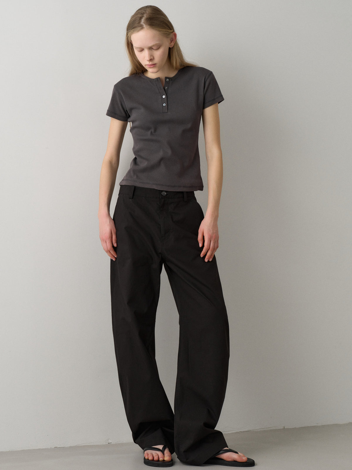 Round Curved Pants_black