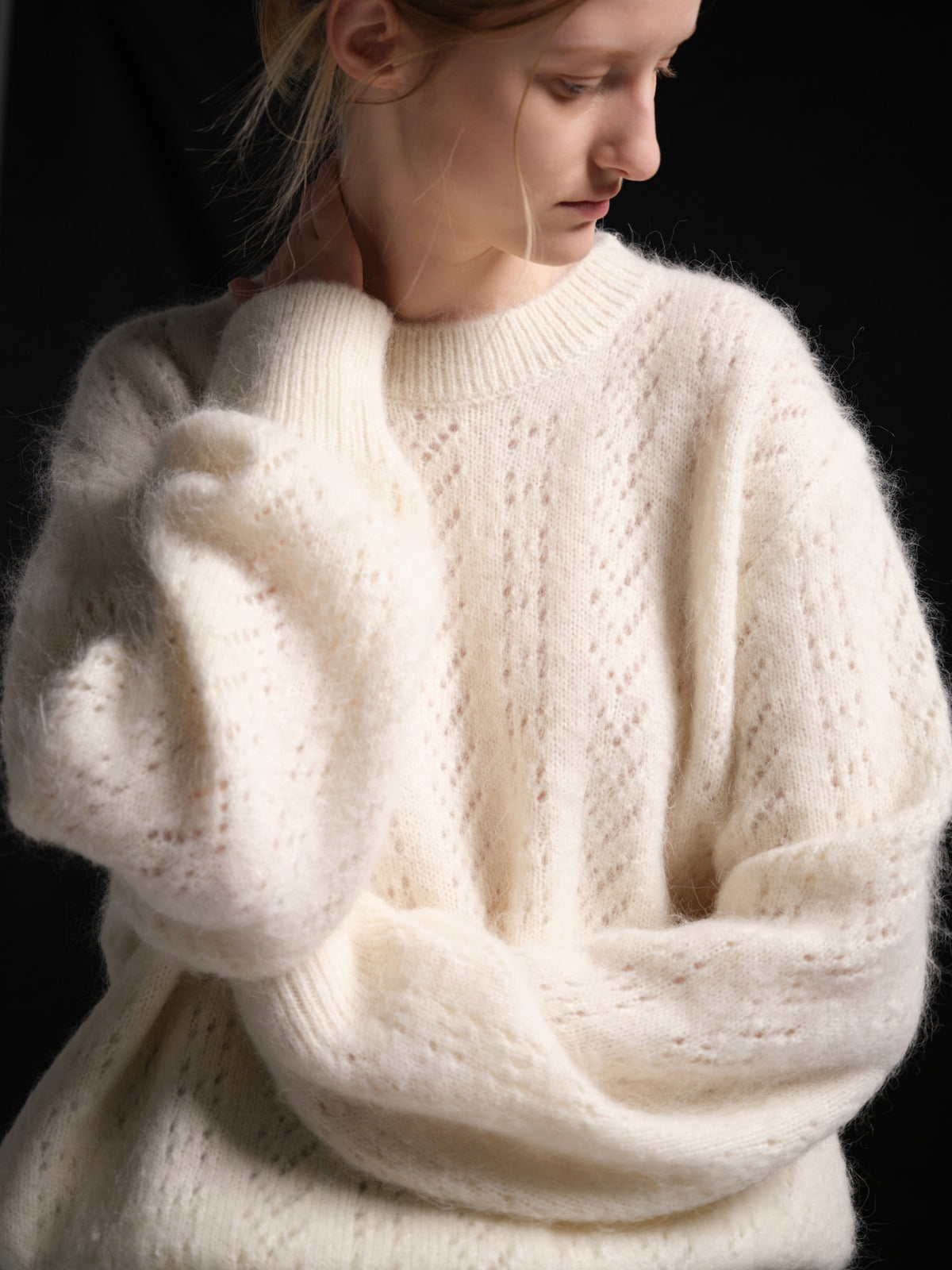 Alpaca Pointel Knit_ivory