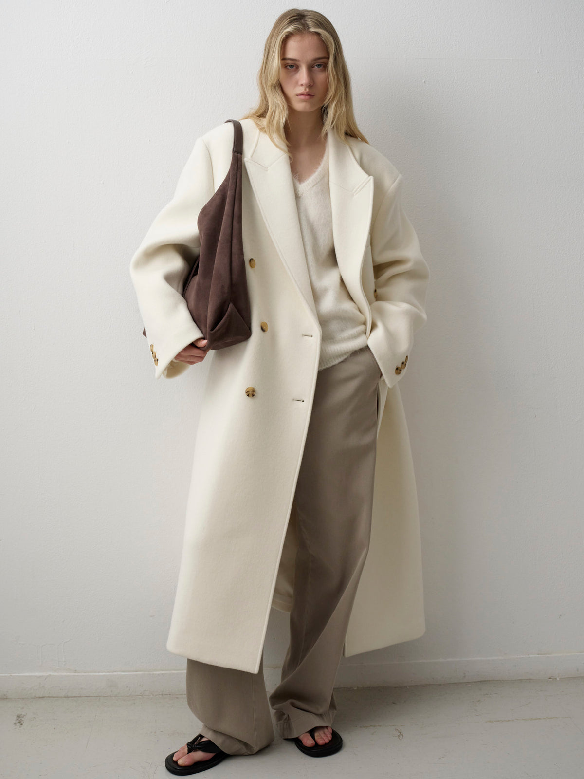 Cashmere double coat_ivory
