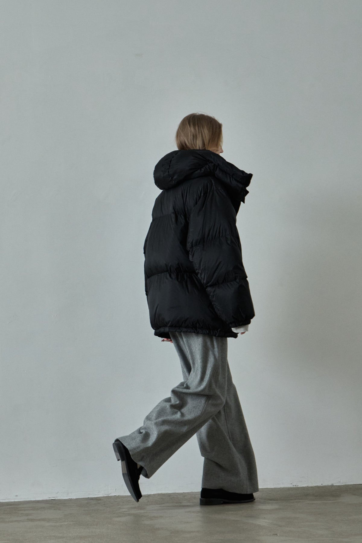 Goose down half padded_black