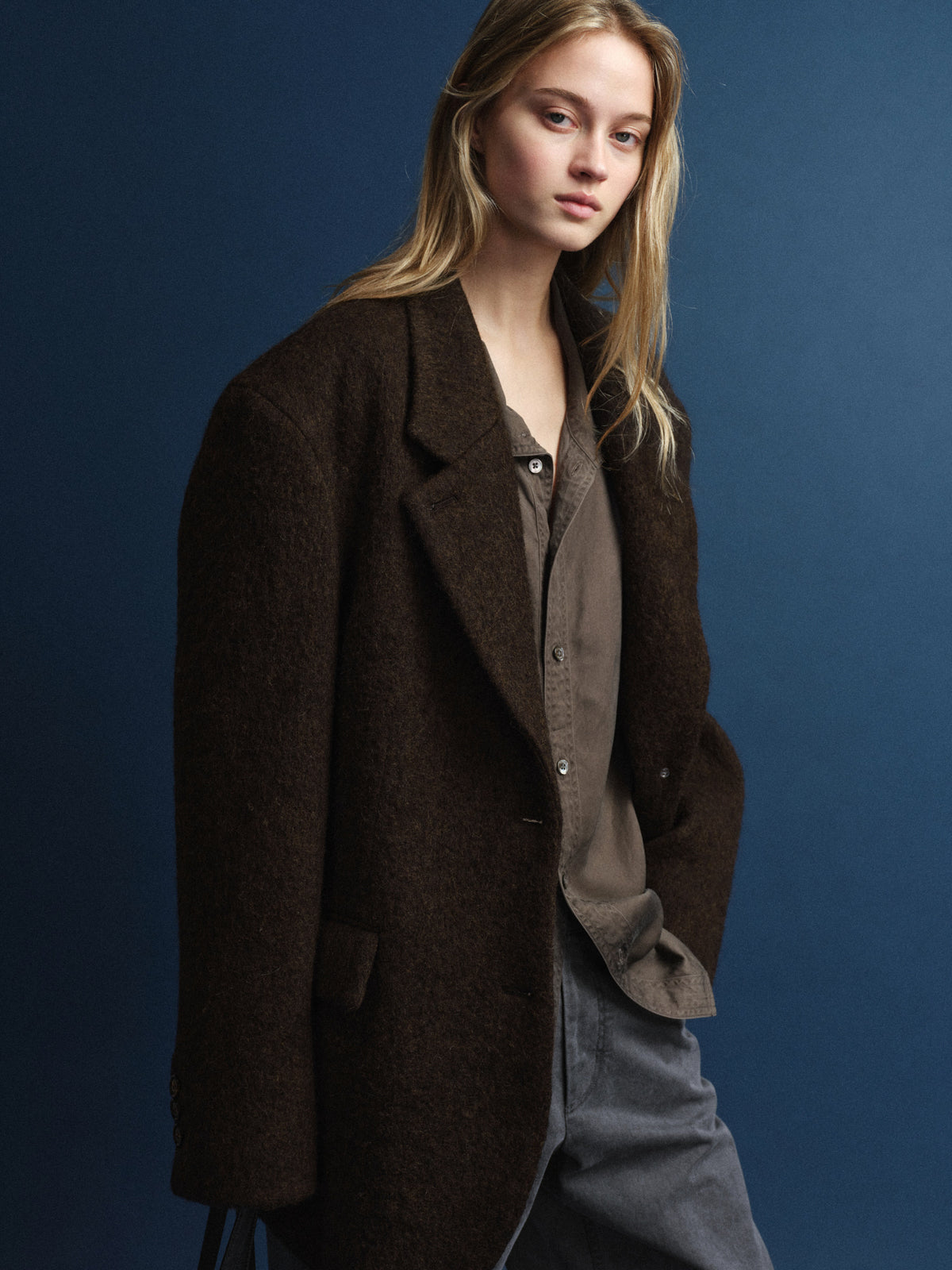Alpaca Blazer Coat_brown