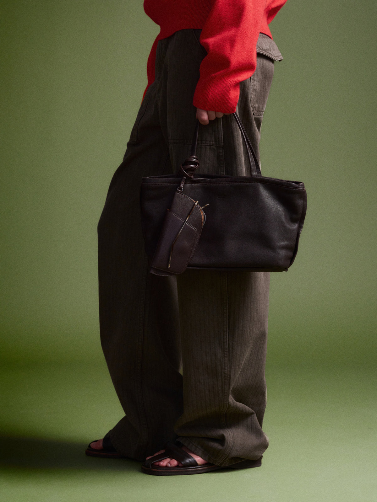 Breeze Tote Washed Leather Bag_chocolate