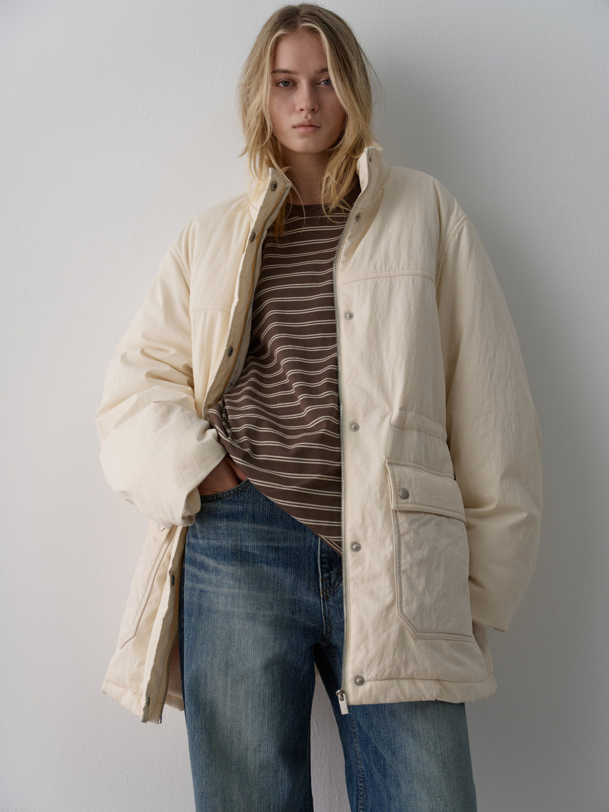 Vintage Padded Jumper_ivory