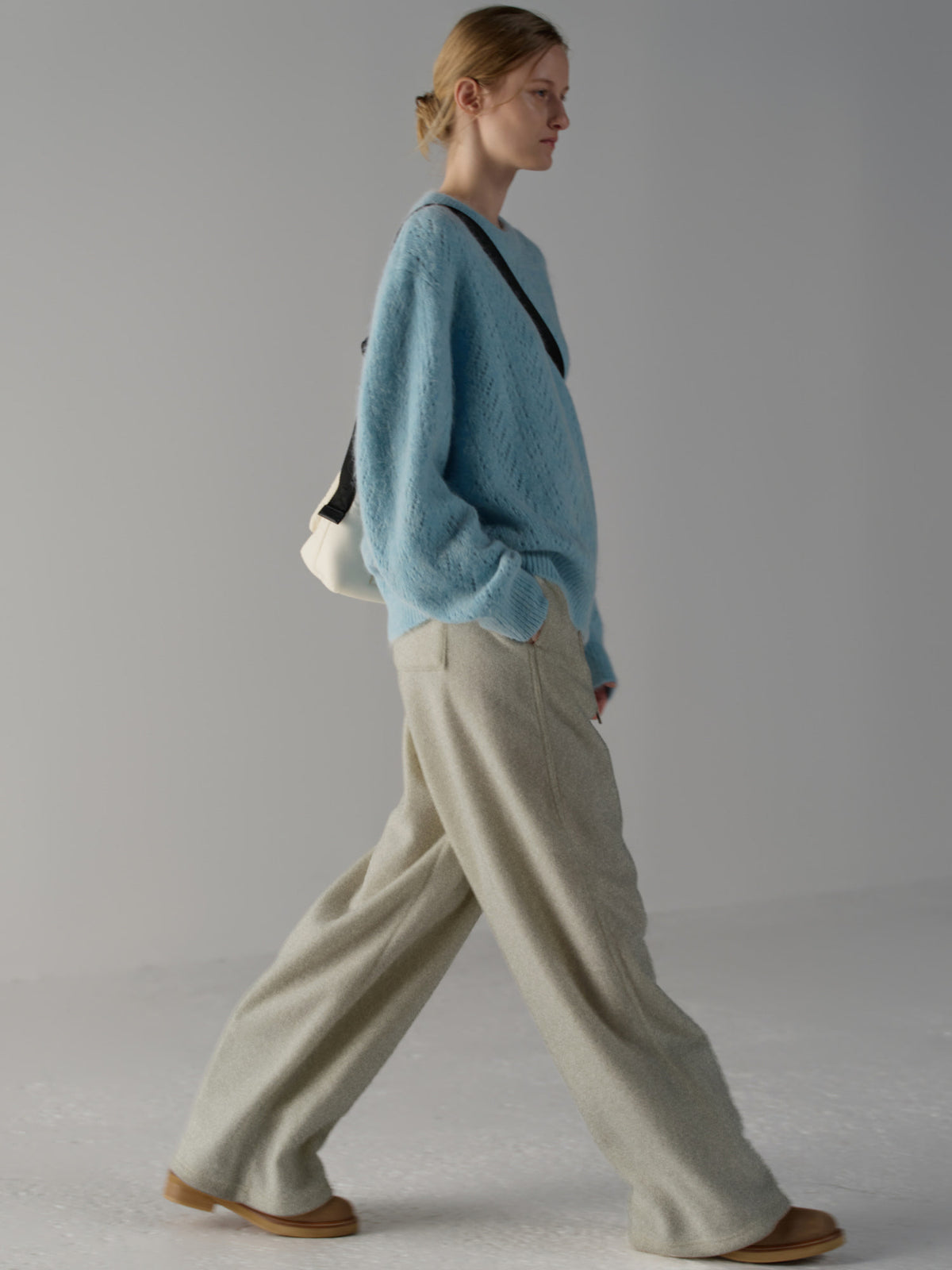 Wool Fleece Banding Pants_oatmeal