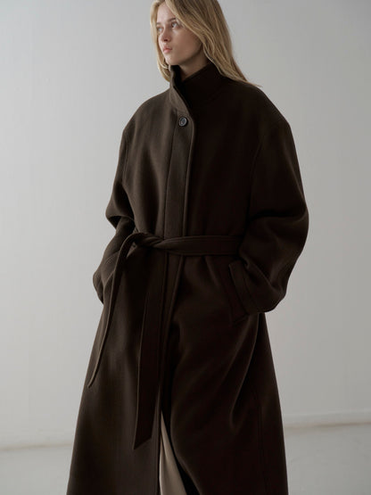 Cashmere High-neck Coat_dark brown