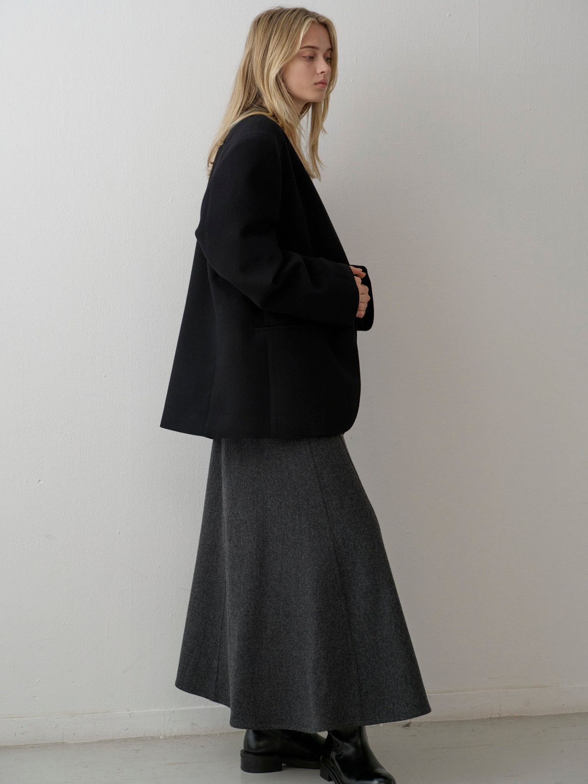 Minimal Collarless Jacket_black