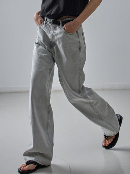 Classic Straight Jeans_light grey