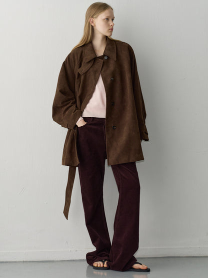[12/1 Pre-order] Corduroy Bootcut Pants_burgundy