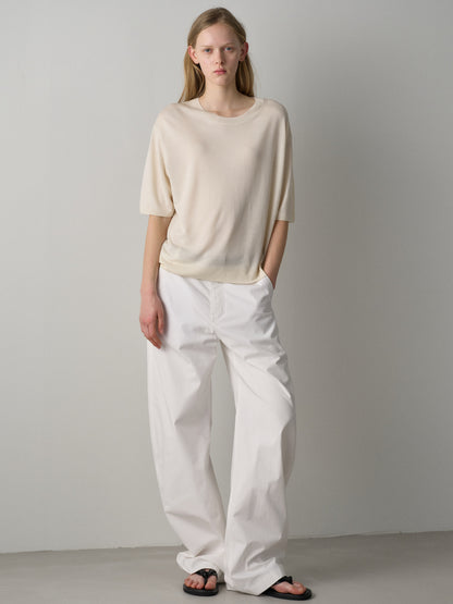 Round Curved Pants_white