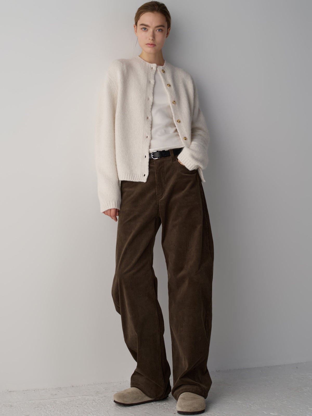 Alpaca Mock-neck Cardigan_ivory