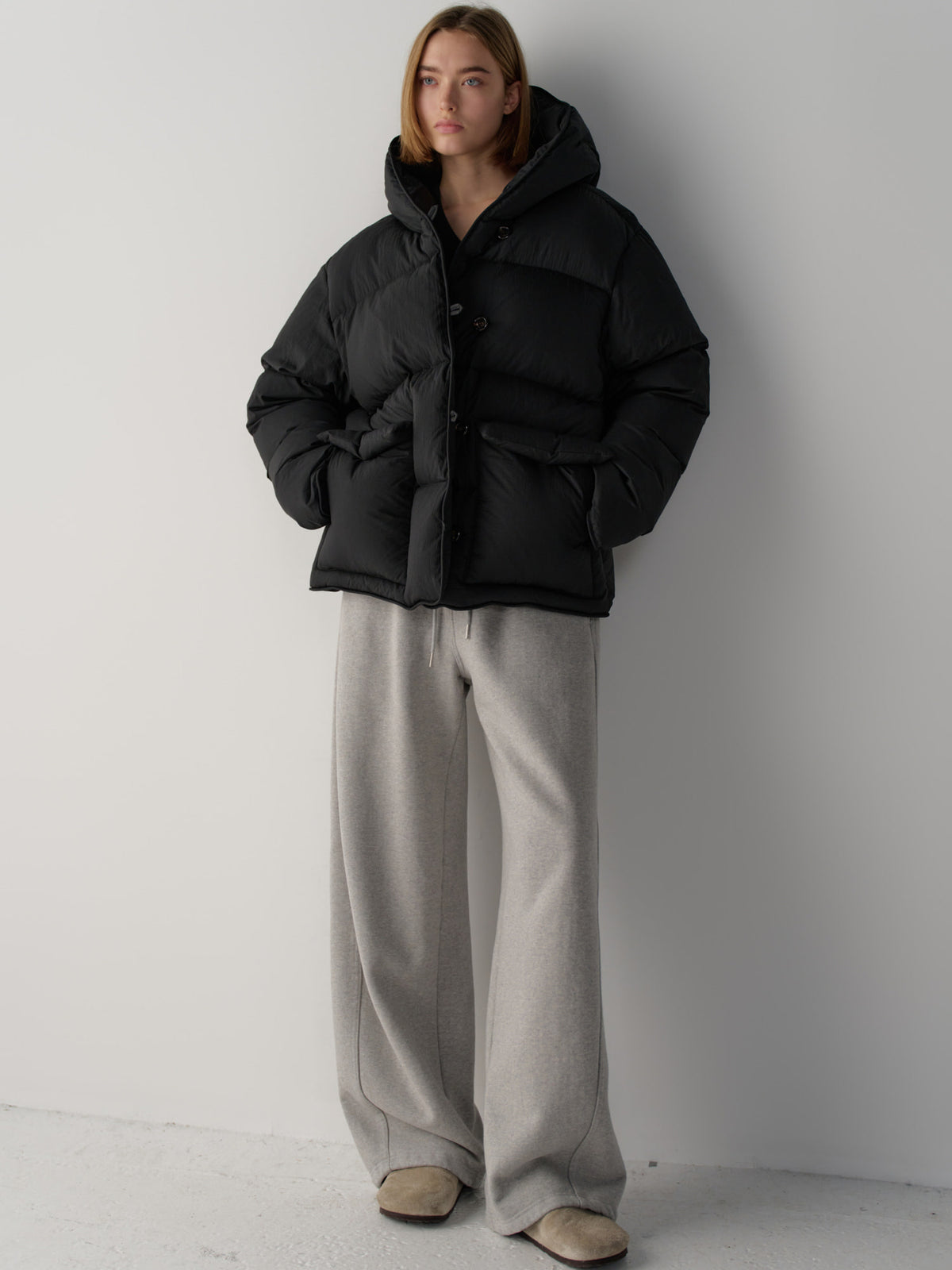 Goose Down Hooded Puffer_black