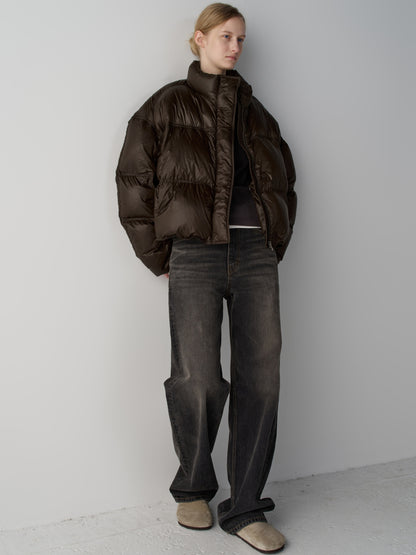 Stitch Goose Down Crop Padding_brown
