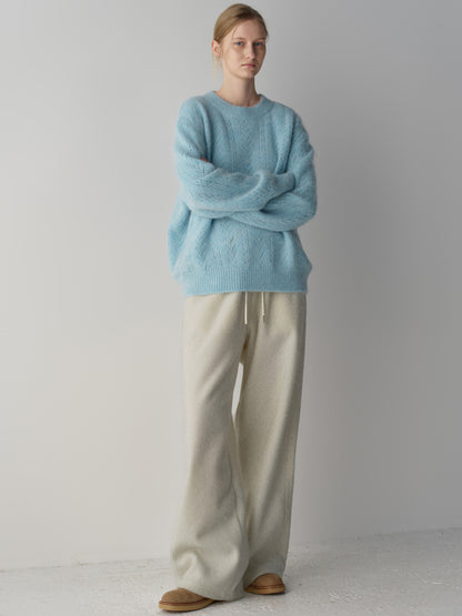 Wool Fleece Banding Pants_oatmeal