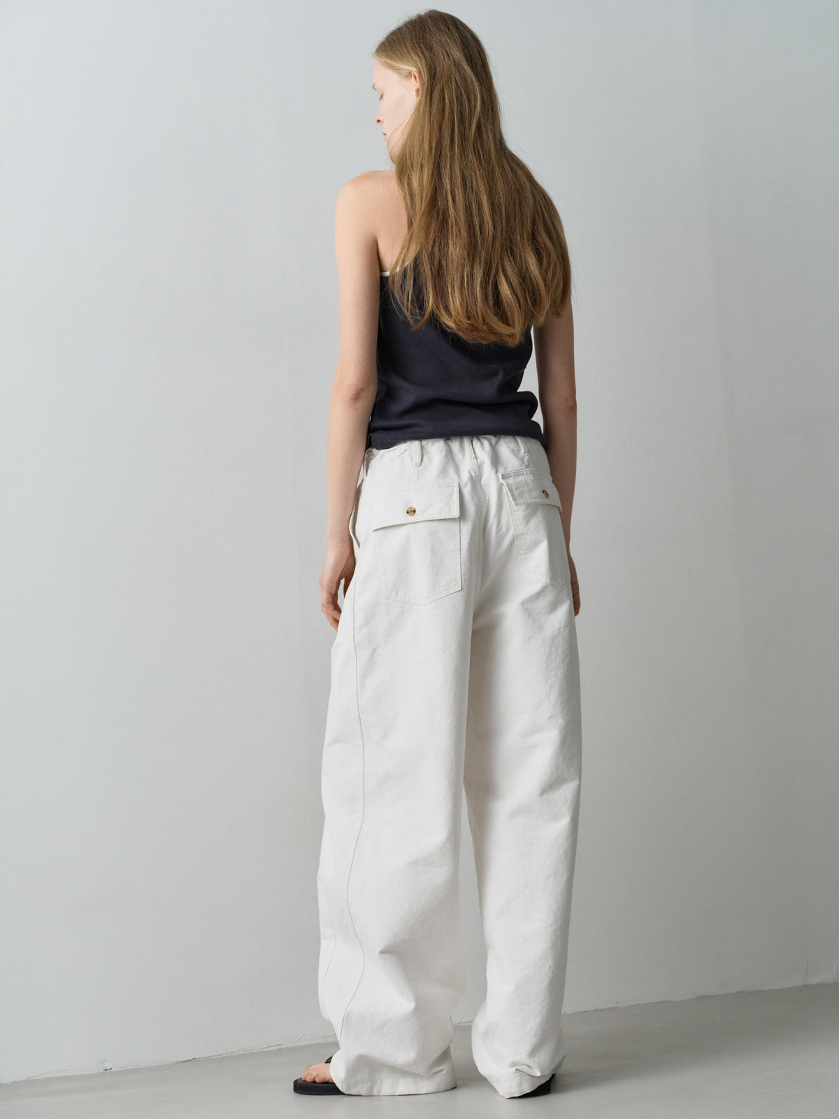String Fatigue Pants_white