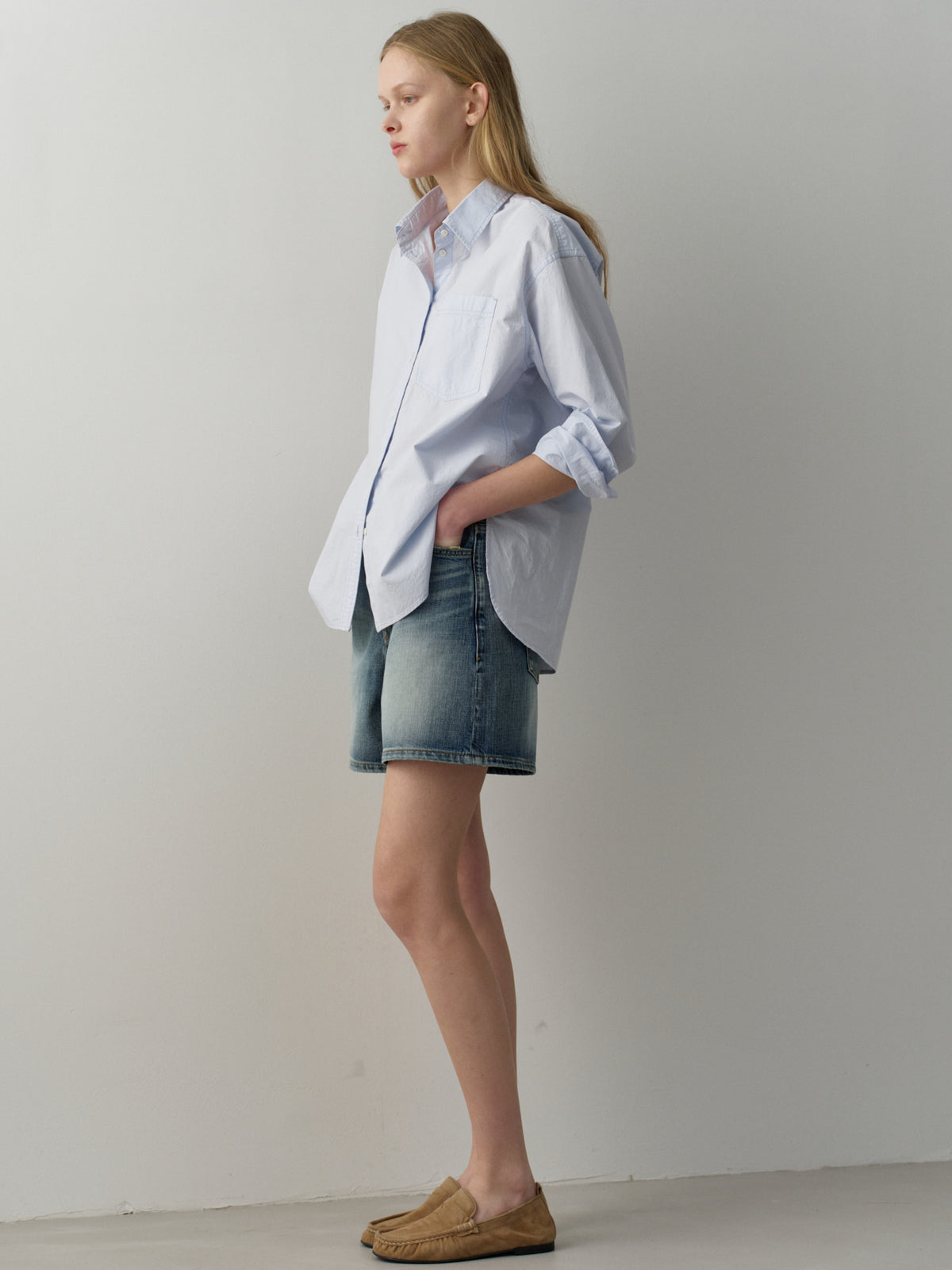 [11/23 Pre-order] Washed Cotton Shirt_sky