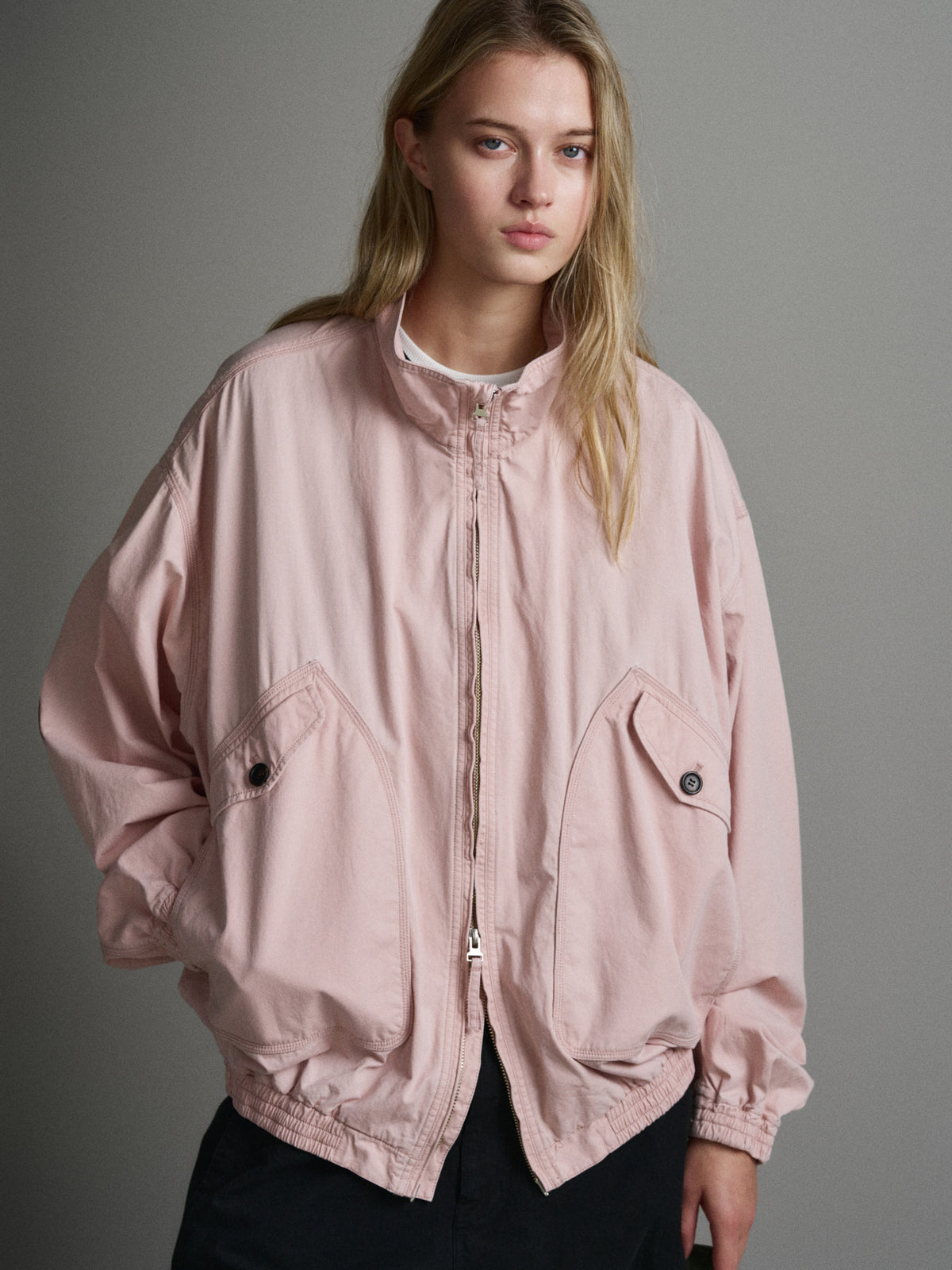 Washed Cotton Blouson_pink