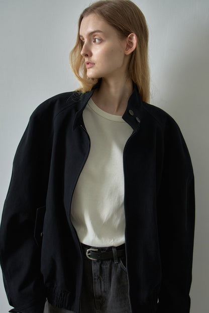 Oversized Fit Cotton Blouson_black