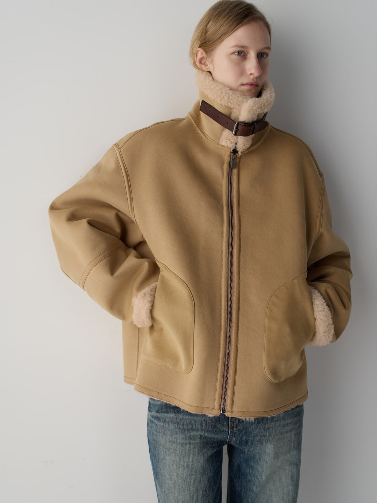Lambswool Suede Mustang_beige