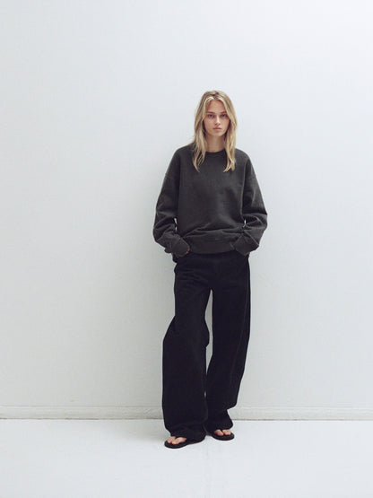 Oversized Fit Pigment Sweatshirt_charcoal