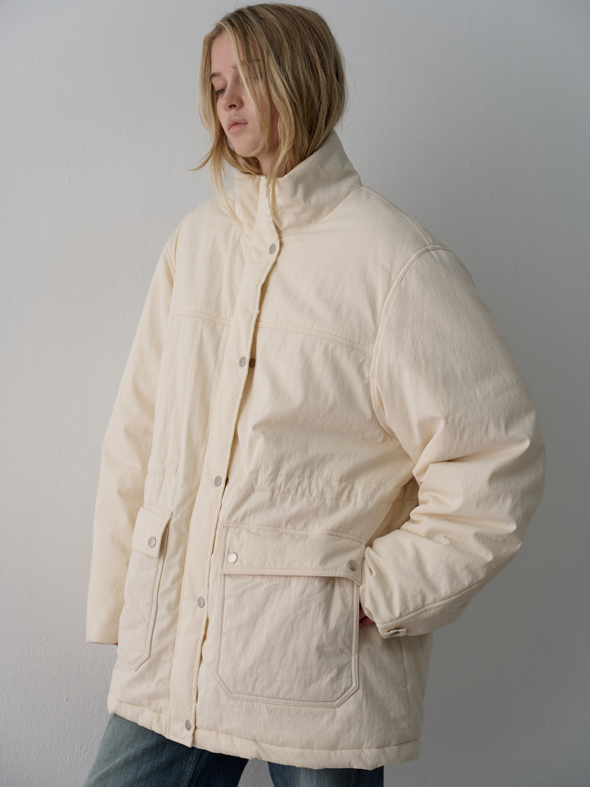Vintage Padded Jumper_ivory