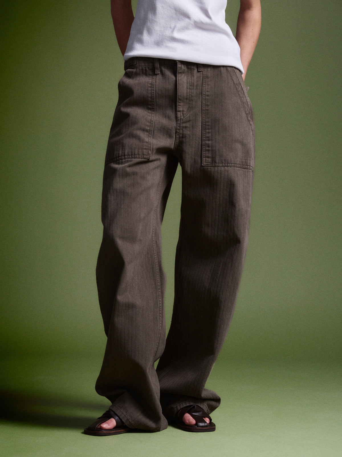 Denim Round Work Pants_khaki