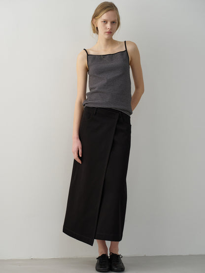 Cotton Wrap Skirt_black