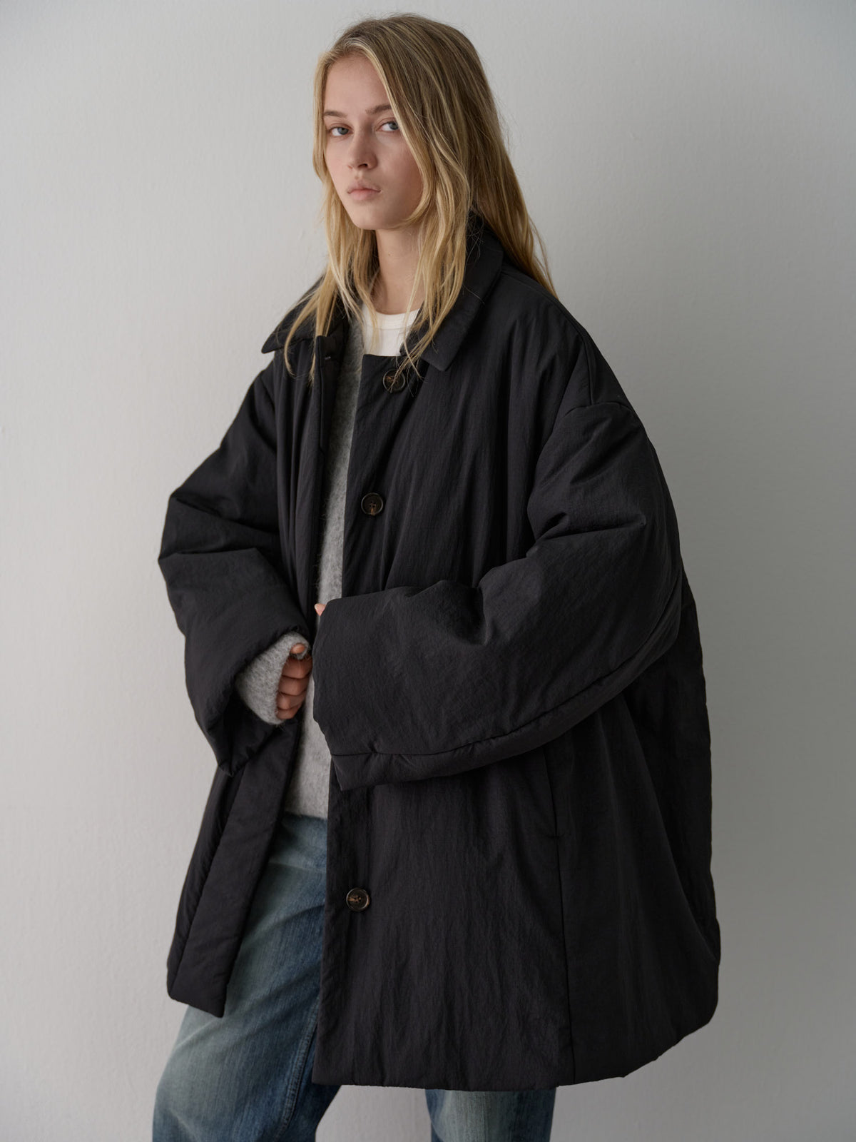 Padded Half Coat_black