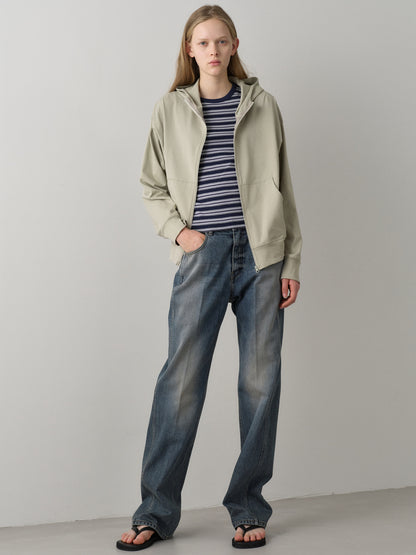 Cotton Light Hooded Zip-up_sage