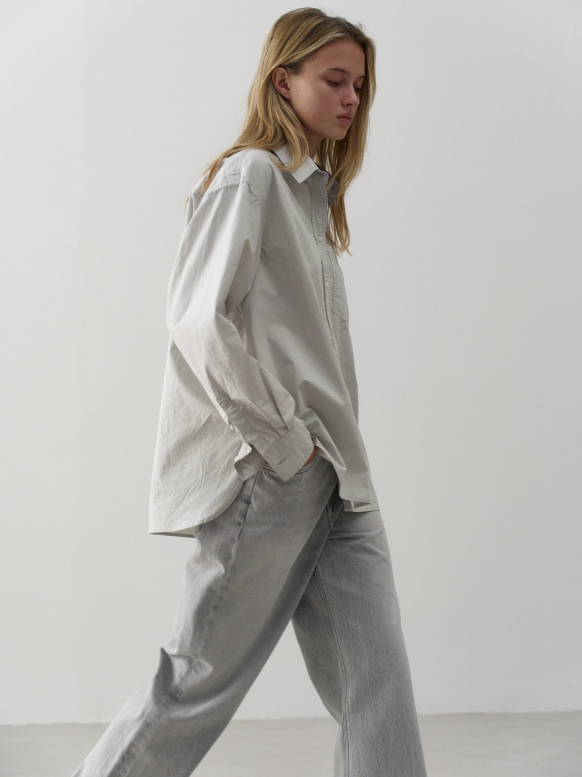 [11/23 Pre-order] Washed Cotton Shirt_fog