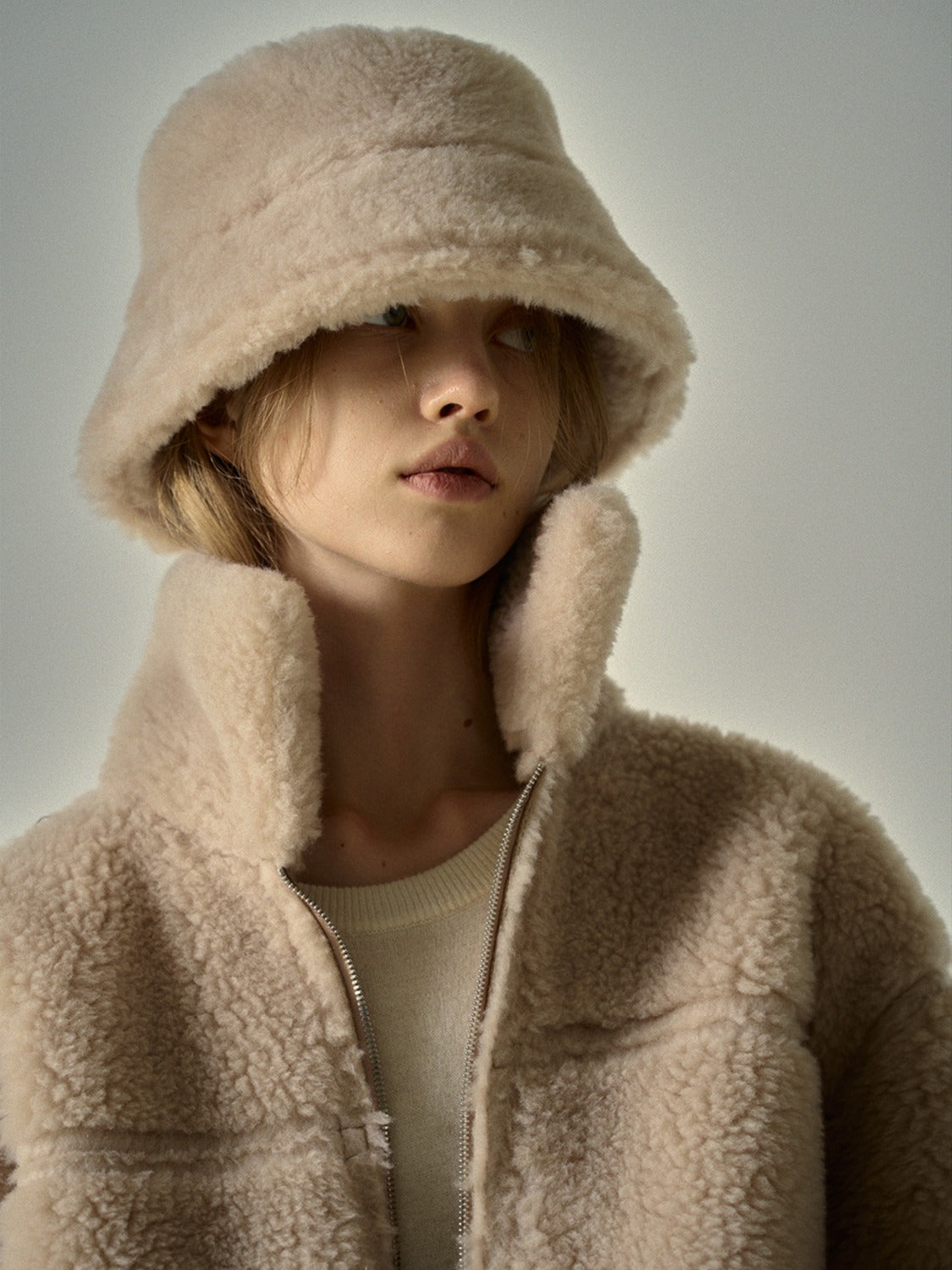 Lambswool Bucket hat_cream beige