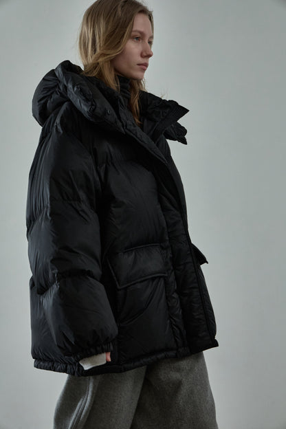 Goose down half padded_black