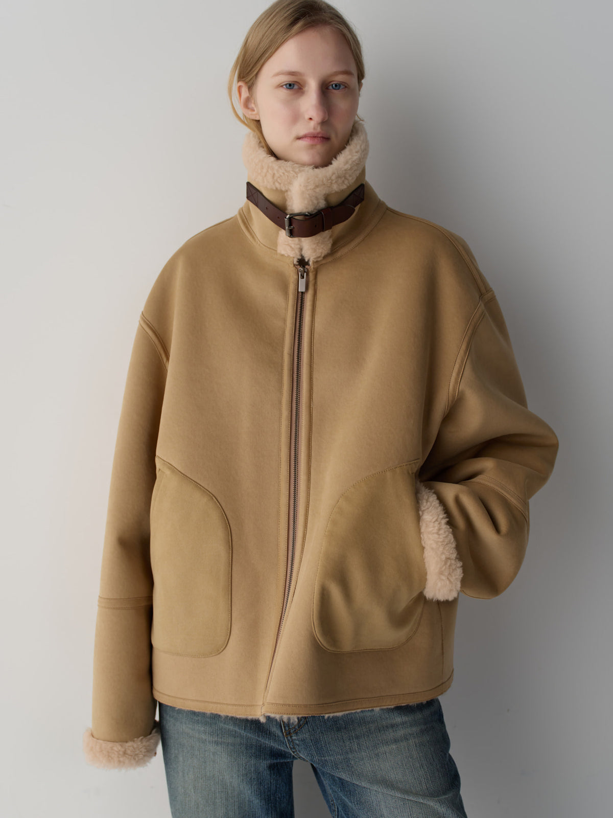 Lambswool Suede Mustang_beige