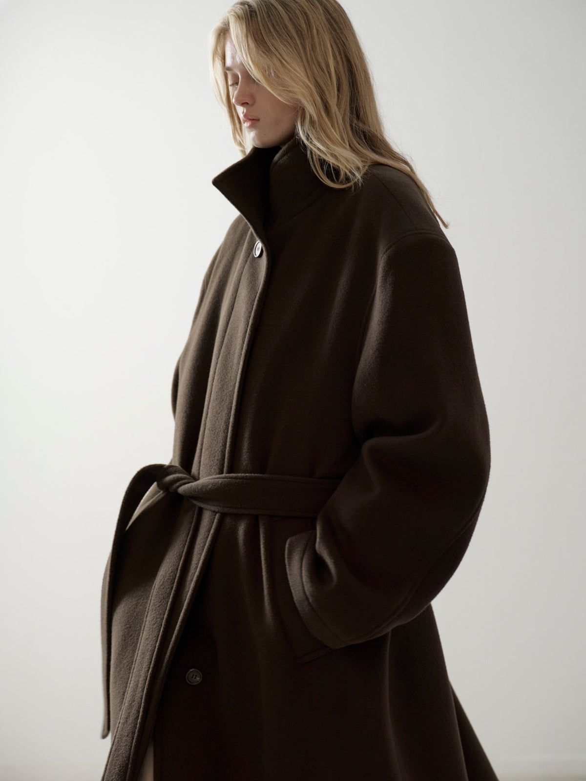 Cashmere High-neck Coat_dark brown